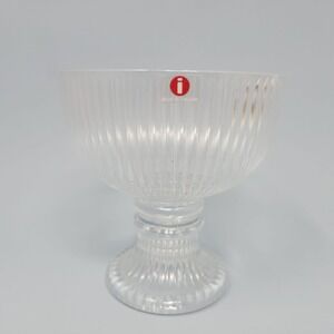Iittala Clear Glass Pedestal Viktor‎ Dessert Bowl Made In Finland 4.5" Diameter